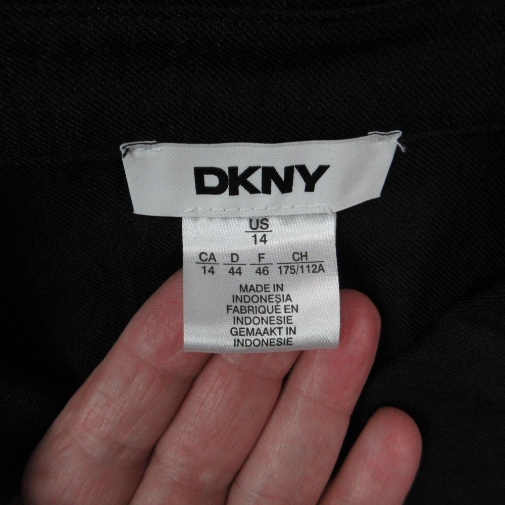 DKNY Dress Womens 14 Black Shirt Dress Midi Long Sleeve Button Front NWT - Picture 7 of 16
